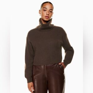 Aritzia Babaton Guell Luxe Cashmere Sweater in Coffee Bean